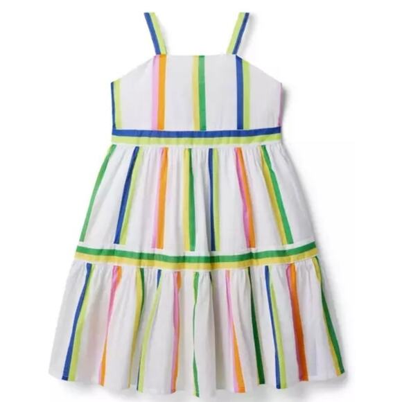 Janie and Jack Kaavia James Union Wade Striped Midi Dress‎ White 12-18 month - Picture 1 of 8